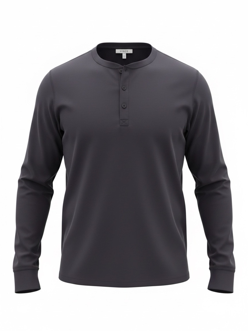 Vince Men’s Charcoal Gray Long-Sleeve Henley